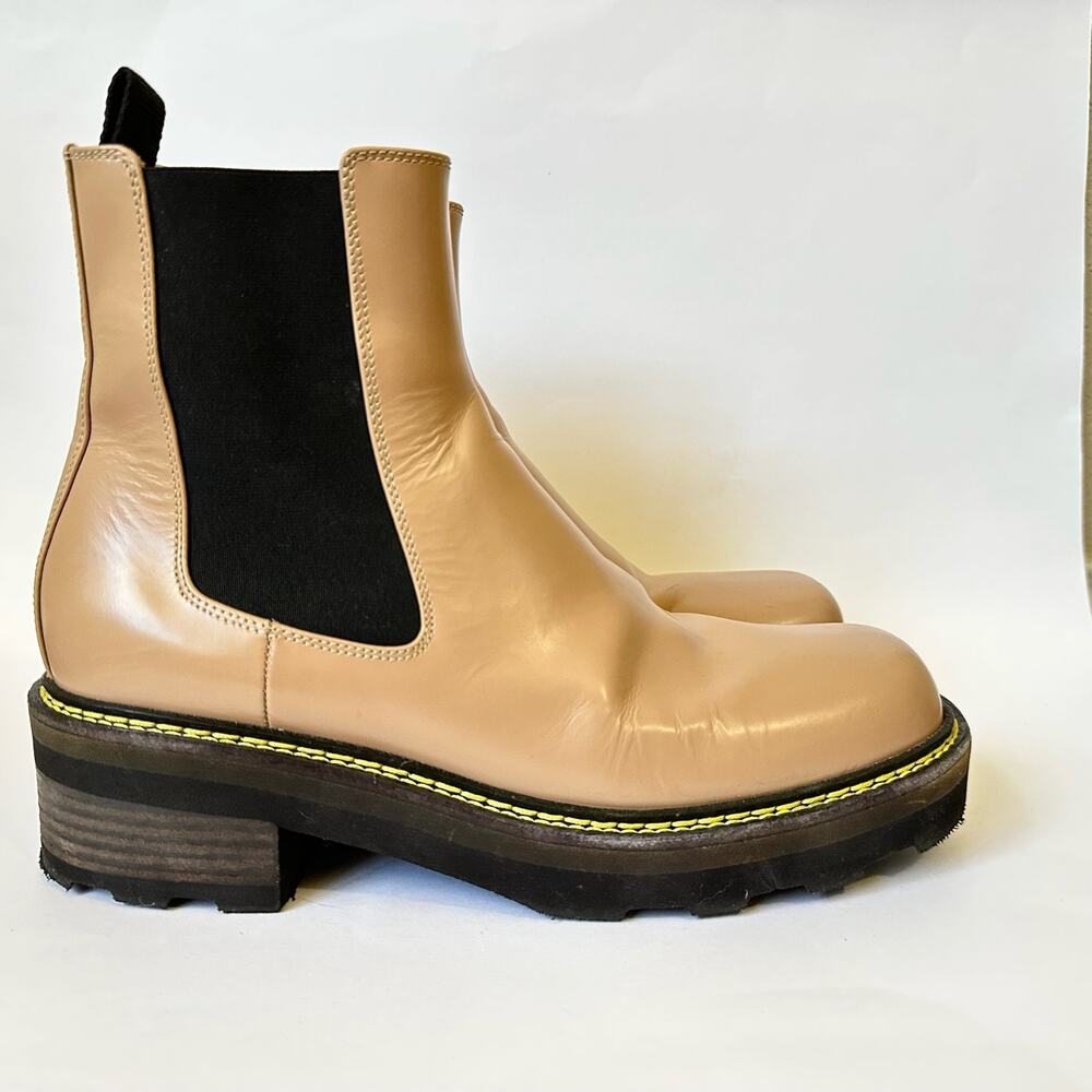 GABRIELA HEARST Jil Chelsea Boots Womens Tan Leather Ankle Platform
